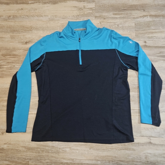 Smartwool Other - Snartwool Mens 250 Merino Sport Blue and Black Quarter-Zip Base Layer XXL